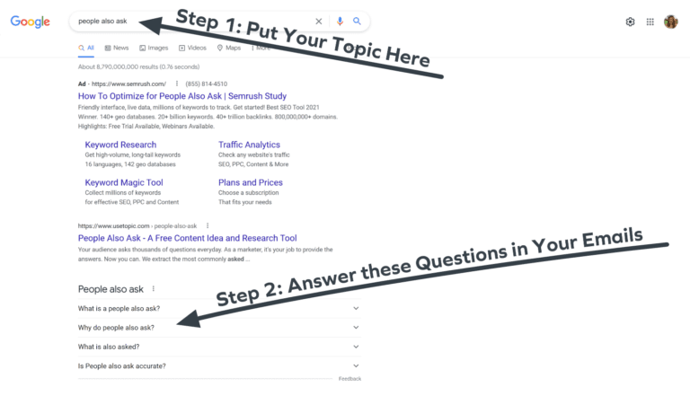 How to find Content on Google for Email Marketing.